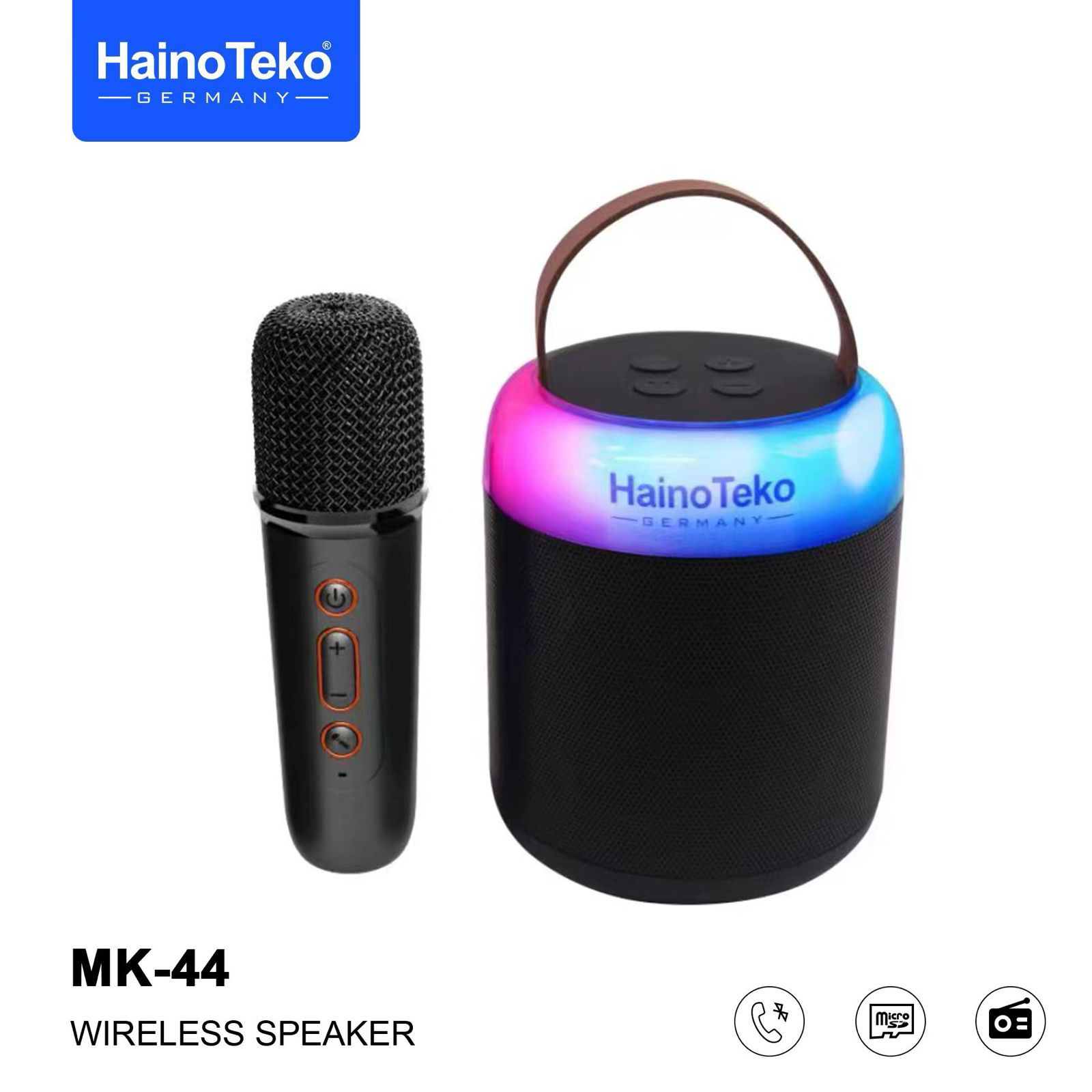اسپیکر بلوتوثی قابل حمل Haino Teko مدل MK 44 به همراه میکروفون